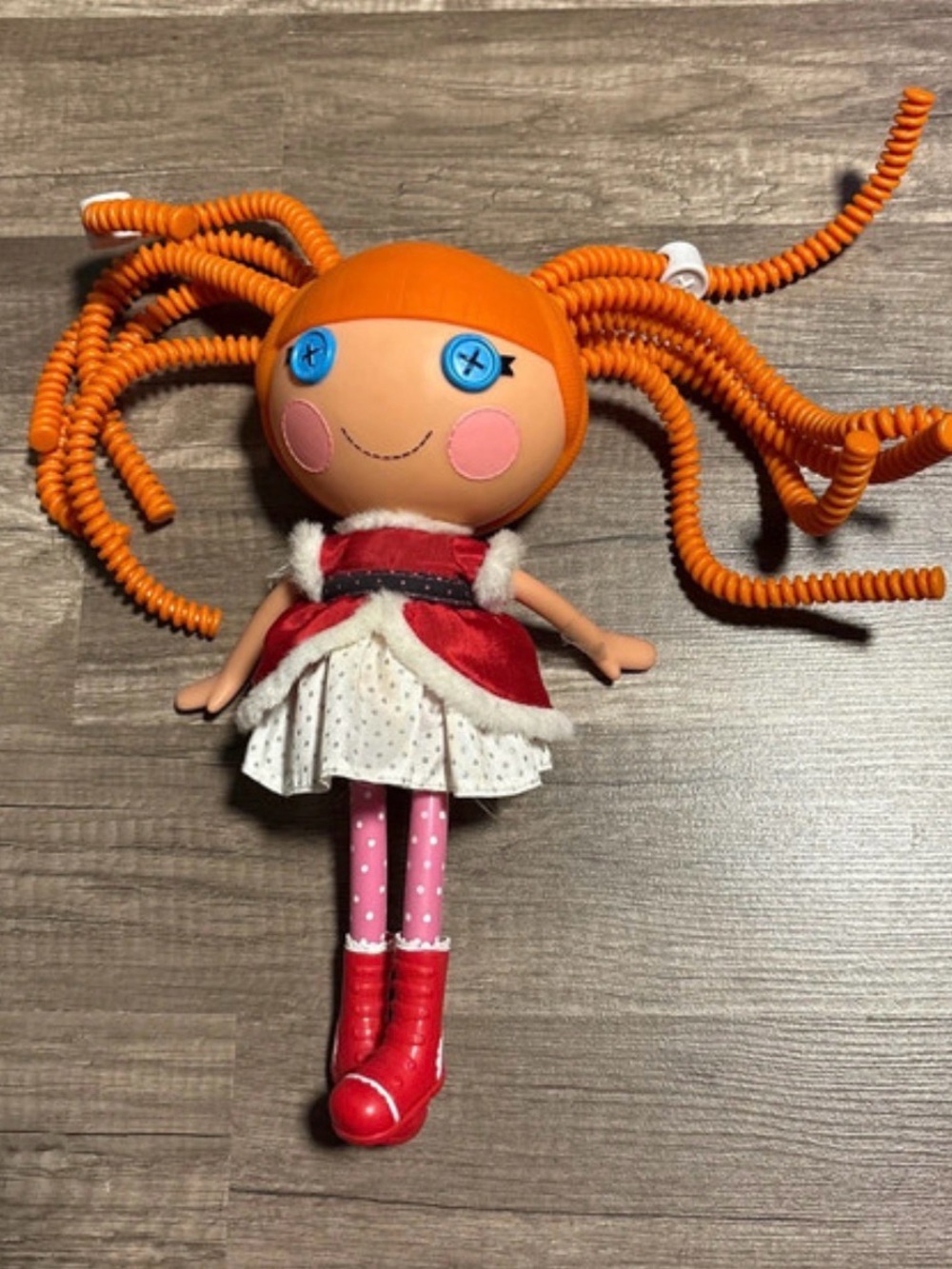 Lalaloopsy Full Size Doll Blue Button Eyes Silly Orange Hair "Bea Spells A lot